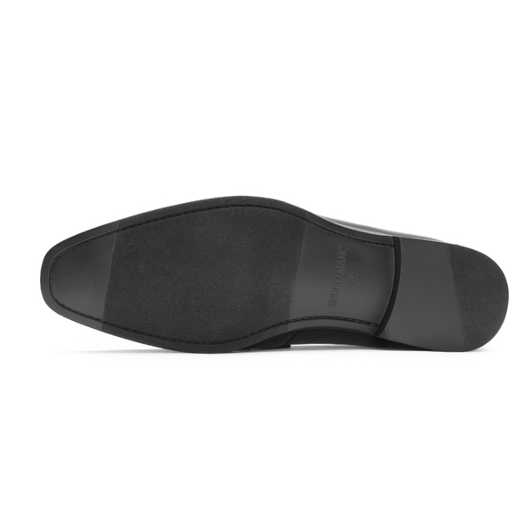 Men's PU Leather Slip-On Loafers - BLACK - 3